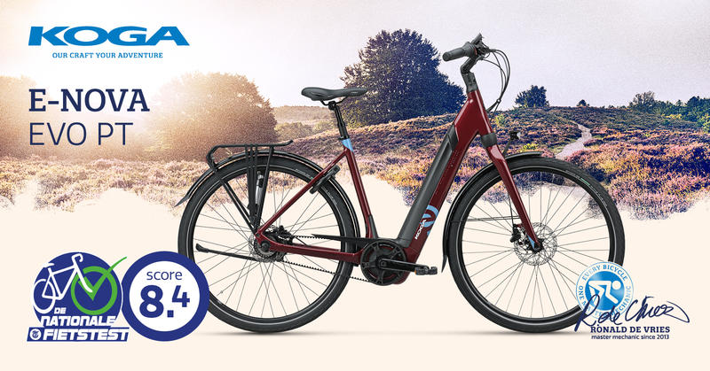 KOGA E-nova Evo scoort een 8,4 in De Nationale Fietstest van de Telegraaf